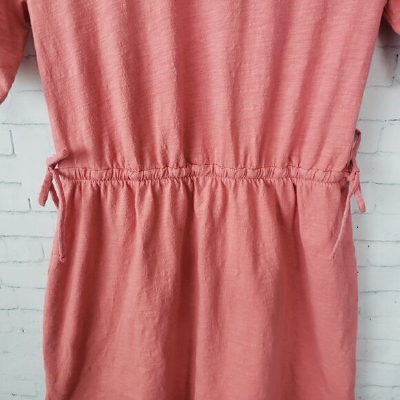 Old Navy Dress Size M Orange Side Ties Adjustable Waist Casual 100% Cotton Fall - Picture 2 of 6